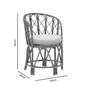 Πολυθρόνα Rostan Inart φυσικό rattan με μαξιλάρι 60x46x80εκ – 309-000001