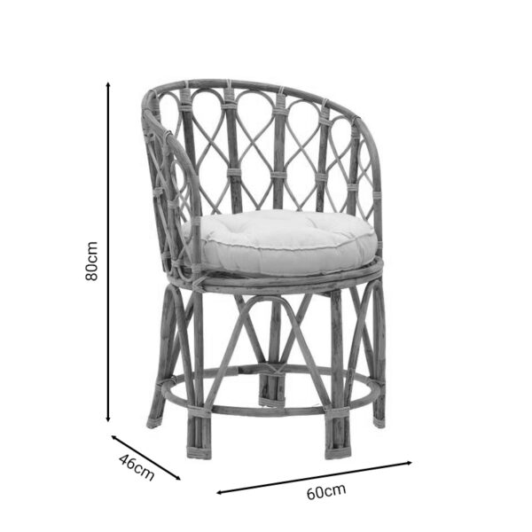 Πολυθρόνα Rostan Inart φυσικό rattan με μαξιλάρι 60x46x80εκ – 309-000001