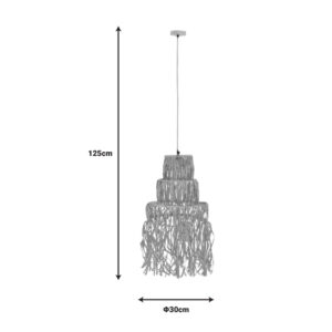 Φωτιστικό οροφής Nairan Inart E27 φυσικό Φ30×125εκ – 311-000003