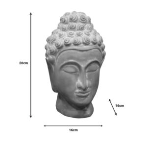 Επιτραπέζιο διακοσμητικό βούδας Rolia Inart γκρι terracotta 16x16x28εκ – 312-000014