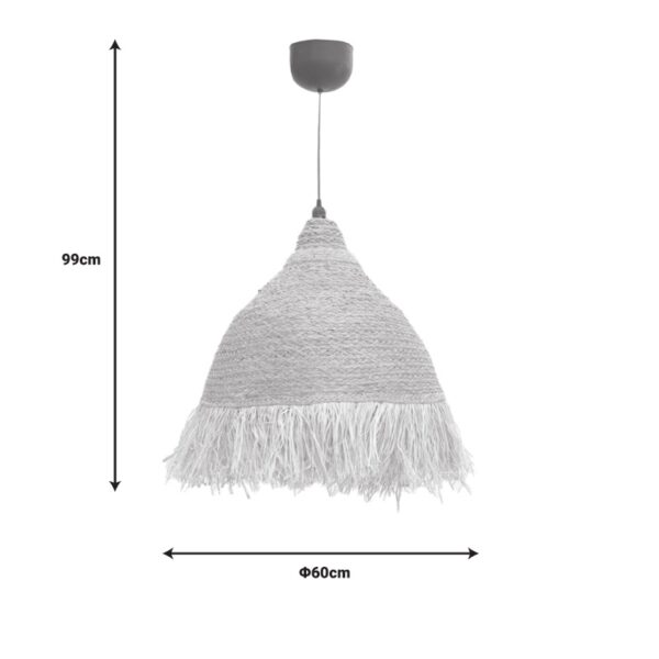 Φωτιστικό οροφής Boher Inart seagrass σε φυσική απόχρωση Φ60×99εκ – 313-000027