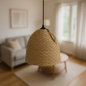 Φωτιστικό οροφής Lamper Inart ψάθινο φυσικό Φ30×82εκ – 313-000032