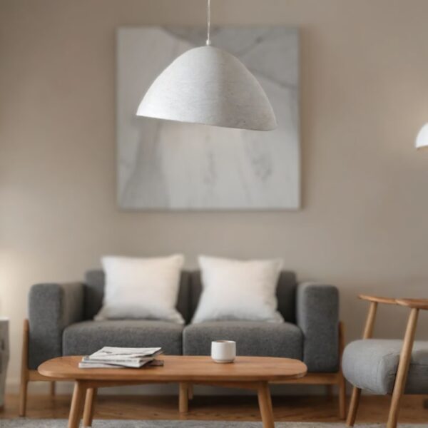 Φωτιστικό οροφής Litho Inart λευκό press papier-μέταλλο 42x39x123.5εκ – 317-000007