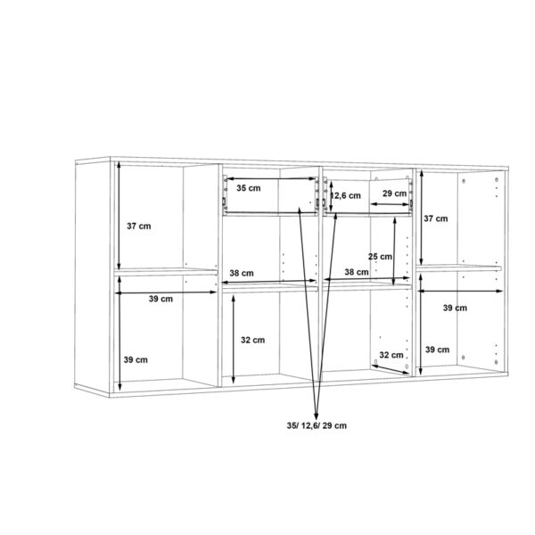 Μπουφές Drepen pakoworld μελαμίνη σε λευκό χρώμα 162.3×34.2×81.7εκ – 318-000023