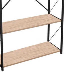 Βιβλιοθήκη Tikilmo pakoworld oak μελαμίνης-μαύρο μέταλλο 88x34x180εκ – 321-000003