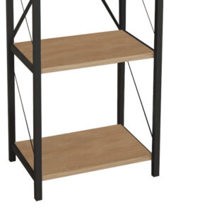 Βιβλιοθήκη Glase pakoworld oak μελαμίνης-μαύρο μέταλλο 40x30x150εκ – 321-000008