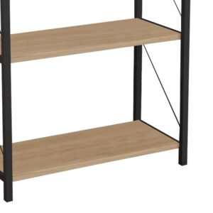 Βιβλιοθήκη Jackrey pakoworld oak μελαμίνης-μαύρο μέταλλο 60x30x114εκ – 321-000010