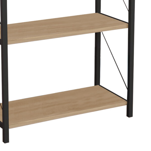 Βιβλιοθήκη Jackrey pakoworld oak μελαμίνης-μαύρο μέταλλο 60x30x114εκ – 321-000010