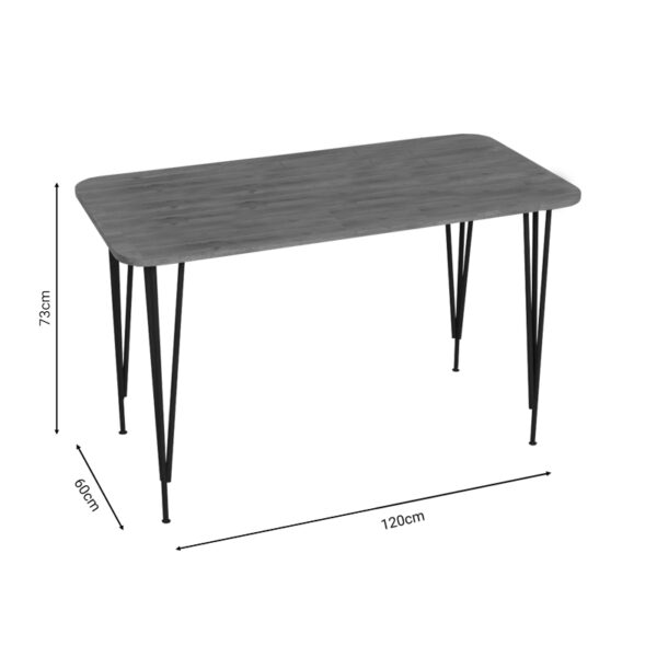 Τραπέζι Polkan pakoworld oak μελαμίνης-μαύρο μέταλλο 120x60x73εκ – 321-000031