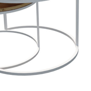 Τραπέζια σαλονιού Solme pakoworld σετ 2τεμ λευκό μέταλλο και μελαμίνη σε φυσική απόχρωση – 321-000111