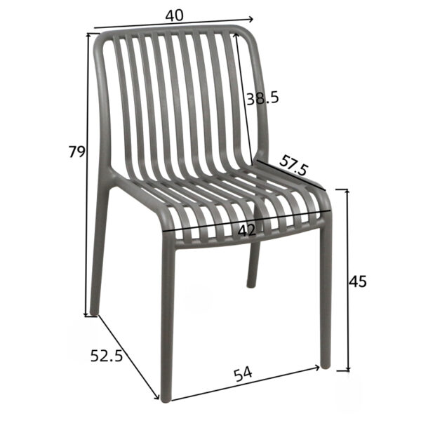 Καρέκλα Zoi pakoworld pp σε απόχρωση cappucino 42x58x79εκ – 326-000003