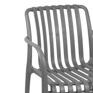 Πολυθρόνα Zoi pakoworld pp σε ανθρακί απόχρωση 58.5x54x80εκ – 326-000006