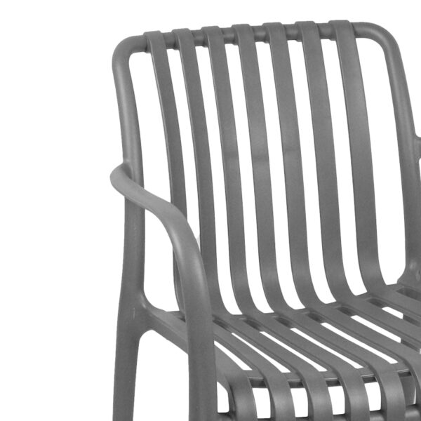 Πολυθρόνα Zoi pakoworld pp σε ανθρακί απόχρωση 58.5x54x80εκ – 326-000006