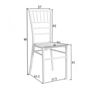 Καρέκλα Tiffany pakoworld pp σε λευκή απόχρωση 40x40x88εκ – 326-000012