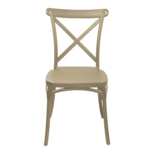 Καρέκλα Crossie pakoworld pp σε απόχρωση cappucino 38×46.5×82εκ – 326-000016