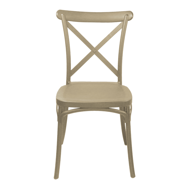 Καρέκλα Crossie pakoworld pp σε απόχρωση cappucino 38×46.5×82εκ – 326-000016