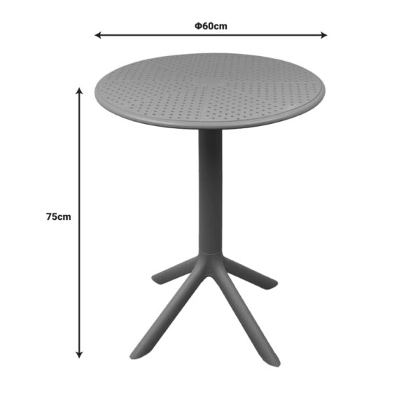 Τραπέζι Merkon pakoworld pp σε cappucino απόχρωση Φ60×75εκ – 326-000022