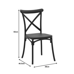 Καρέκλα Crossie pakoworld pp σε ανθρακί απόχρωση 38×46.5×82εκ – 326-000024