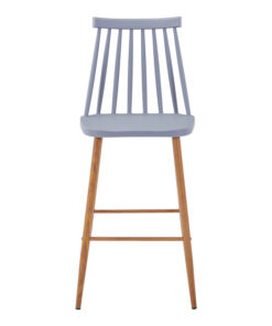 Σκαμπό μπαρ Aurora I pakoworld pp σε γκρι απόχρωση-πόδι μεταλλικό φυσικό 42x47x99εκ – 327-000049