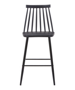 Σκαμπό μπαρ Aurora I pakoworld pp σε μαύρη απόχρωση-πόδι μεταλλικό μαύρο 42x47x99εκ – 327-000050