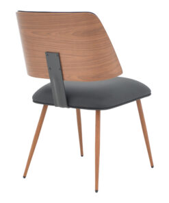 Καρέκλα Ubane pakoworld μαύρο pu-πόδι καρυδί μέταλλο 53×62.5×85εκ – 332-000002