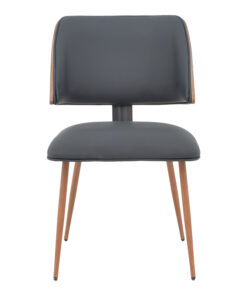 Καρέκλα Ubane pakoworld μαύρο pu-πόδι καρυδί μέταλλο 53×62.5×85εκ – 332-000002