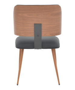 Καρέκλα Ubane pakoworld μαύρο pu-πόδι καρυδί μέταλλο 53×62.5×85εκ – 332-000002