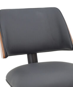 Καρέκλα Ubane pakoworld μαύρο pu-πόδι καρυδί μέταλλο 53×62.5×85εκ – 332-000002