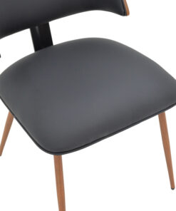 Καρέκλα Ubane pakoworld μαύρο pu-πόδι καρυδί μέταλλο 53×62.5×85εκ – 332-000002