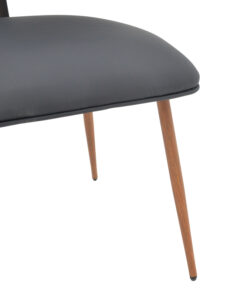 Καρέκλα Ubane pakoworld μαύρο pu-πόδι καρυδί μέταλλο 53×62.5×85εκ – 332-000002