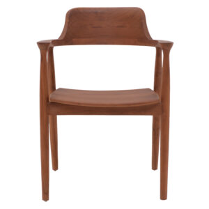 Πολυθρόνα Jambene pakoworld teak ξύλο σε καρυδί απόχρωση 57x54x79εκ – 336-000007