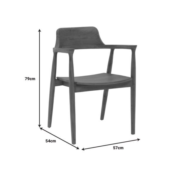 Πολυθρόνα Jambene pakoworld teak ξύλο σε καρυδί απόχρωση 57x54x79εκ – 336-000007