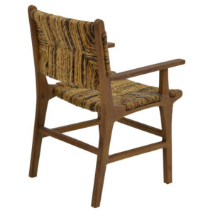 Πολυθρόνα Refane pakoworld φυσικό teak ξύλο-ψάθα 55x60x85εκ – 336-000008