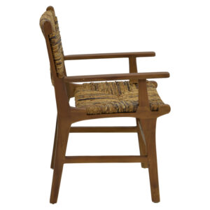 Πολυθρόνα Refane pakoworld φυσικό teak ξύλο-ψάθα 55x60x85εκ – 336-000008