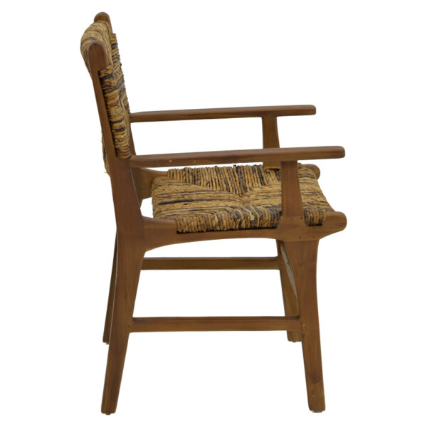 Πολυθρόνα Refane pakoworld φυσικό teak ξύλο-ψάθα 55x60x85εκ – 336-000008
