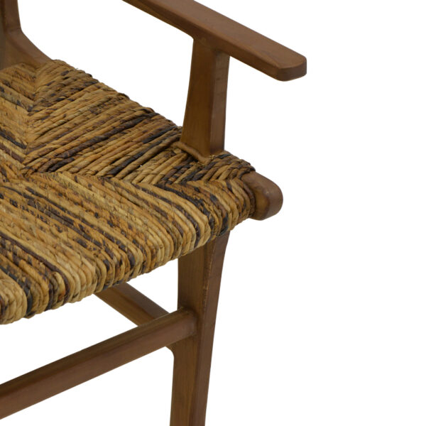 Πολυθρόνα Refane pakoworld φυσικό teak ξύλο-ψάθα 55x60x85εκ – 336-000008
