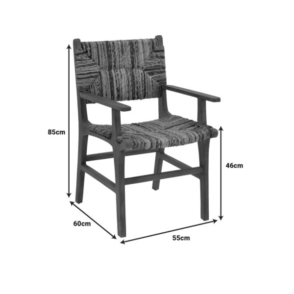 Πολυθρόνα Refane pakoworld φυσικό teak ξύλο-ψάθα 55x60x85εκ – 336-000008