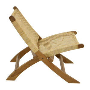 Πολυθρόνα Jerenze pakoworld φυσικό teak ξύλο-φυσικό rattan 65x78x68εκ – 336-000010