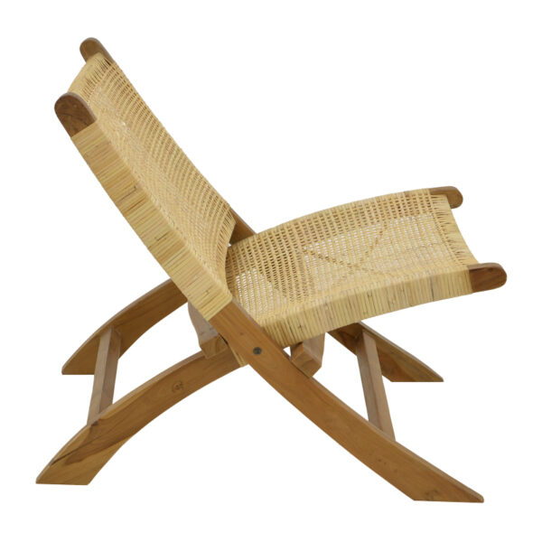 Πολυθρόνα Jerenze pakoworld φυσικό teak ξύλο-φυσικό rattan 65x78x68εκ – 336-000010