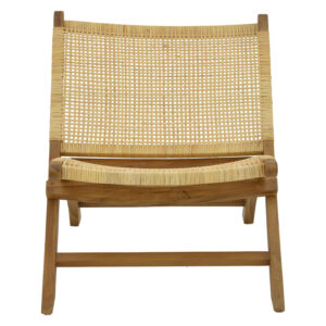 Πολυθρόνα Jerenze pakoworld φυσικό teak ξύλο-φυσικό rattan 65x78x68εκ – 336-000010