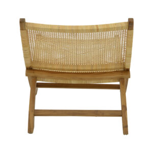 Πολυθρόνα Jerenze pakoworld φυσικό teak ξύλο-φυσικό rattan 65x78x68εκ – 336-000010