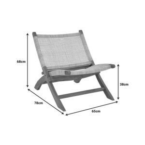 Πολυθρόνα Jerenze pakoworld φυσικό teak ξύλο-φυσικό rattan 65x78x68εκ – 336-000010