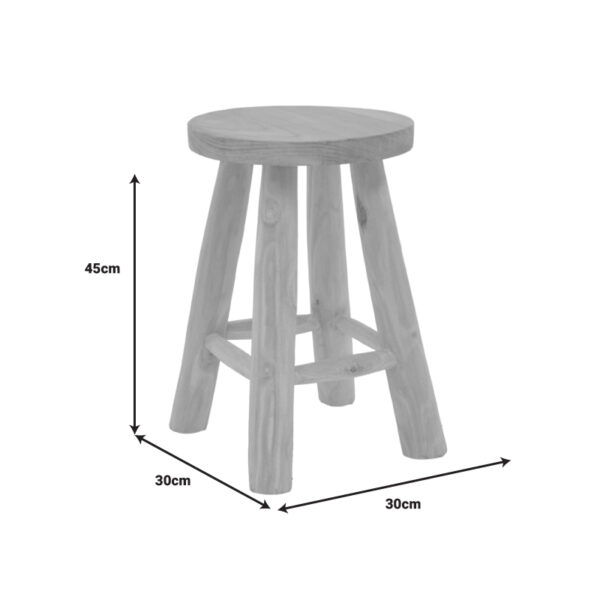 Σκαμπό Verenity pakoworld teak ξύλο σε φυσική απόχρωση Φ30×45εκ – 336-000019