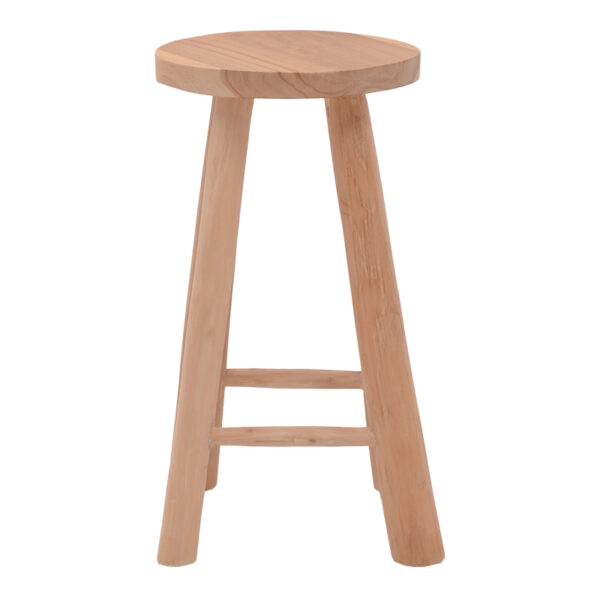 Σκαμπό Charloce pakoworld teak ξύλο σε φυσική απόχρωση Φ35×62εκ – 336-000020