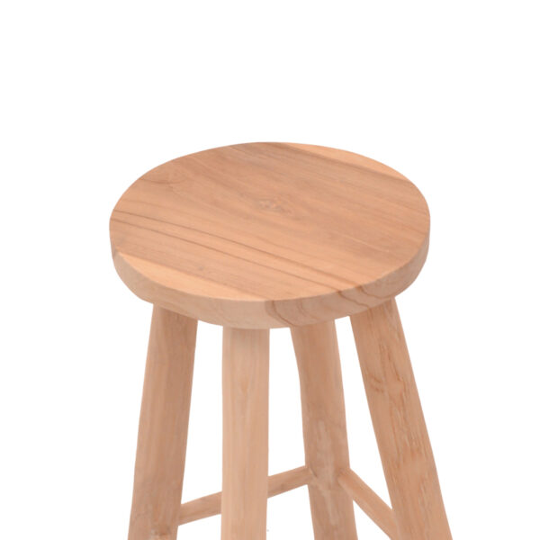 Σκαμπό Charloce pakoworld teak ξύλο σε φυσική απόχρωση Φ35×62εκ – 336-000020