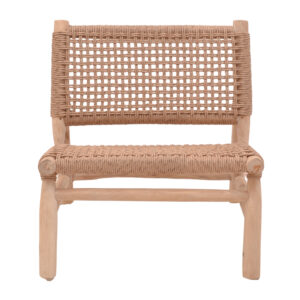 Πολυθρόνα Wanderlene pakoworld σκελετός teak ξύλο με σχοινί σε φυσική απόχρωση 67x79x68εκ – 336-000022