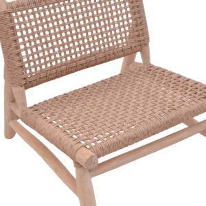 Πολυθρόνα Wanderlene pakoworld σκελετός teak ξύλο με σχοινί σε φυσική απόχρωση 67x79x68εκ – 336-000022