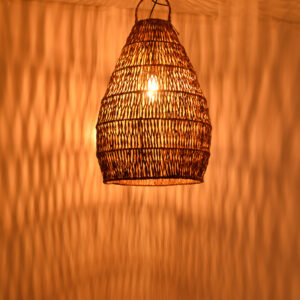 Φωτιστικό οροφής Kelog Inart ψάθα σε καφέ απόχρωση 50x50x70εκ – 337-000004