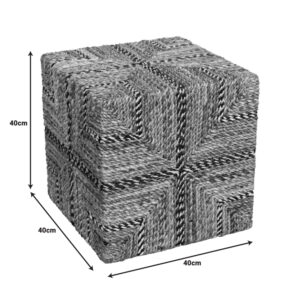 Σκαμπό Lerkmon Inart ψαθα σε φυσική απόχρωση 40x40x40εκ – 337-000005