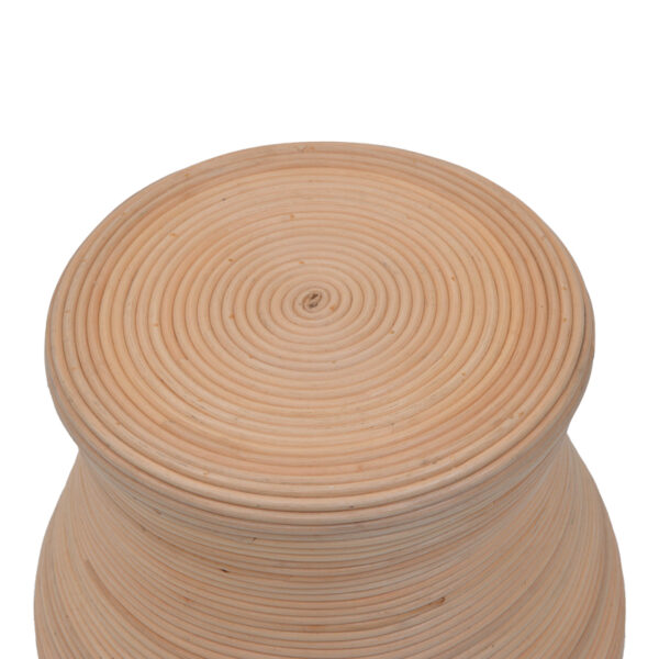 Σκαμπό Bulaten Inart rattan σε φυσική απόχρωση Φ45×45εκ – 337-000046